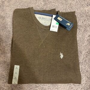 U.S. Polo Assn. Men's Crewneck Sweater in Rich Brown